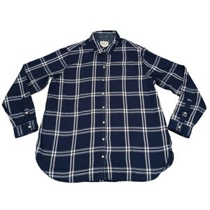 Jachs Girlfriend NY Blue Flannel Button Up Shirt Womens XL Plaid Pearl‎ Snap